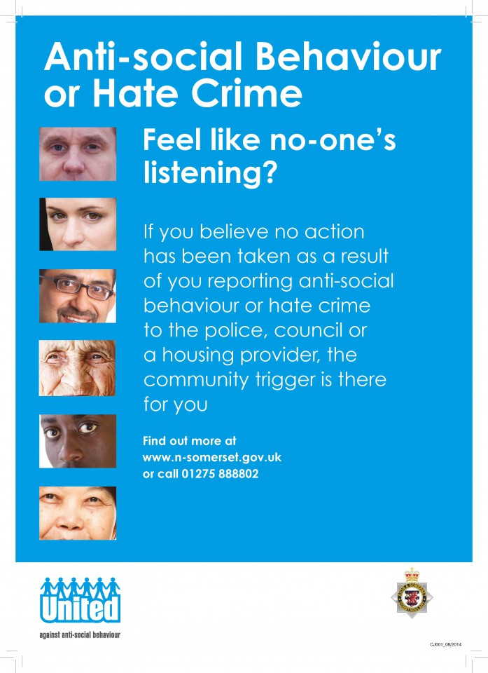 ASB N. SOMERSET COUNCIL Community Trigger Poster (ASB009)