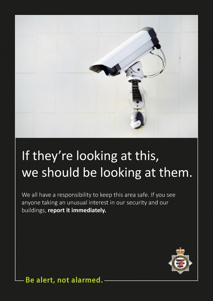 Be Alert, Not Alarmed Poster - CCTV (I008)